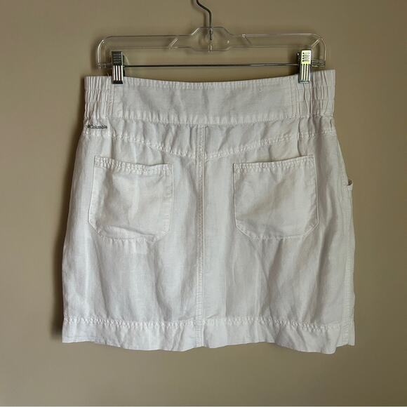 Columbia White Cotton/Linen Elastic/Drawstring Waistband Pull-On Skirt Size 10 - Picture 5 of 8